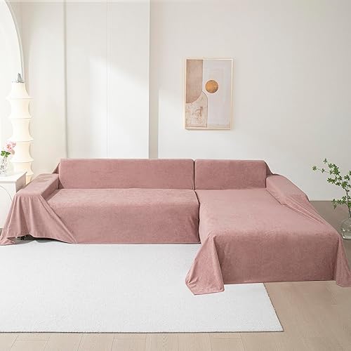 Miniatura 6 de MEETSKY Funda de sofá para 3 cojines, a prueba de arañazos, lavable, funda de sofá modular para perros, funda suave en forma de L para mascotas y