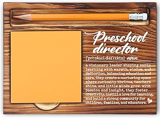 Thank You Appreciation Gifts for Preschool Director, Going Away Gift Retirement Gift for Pre-K Daycare Director Coworker Employee, Early Childhood Education Self-Stick Note Pad Holders-LBB108
