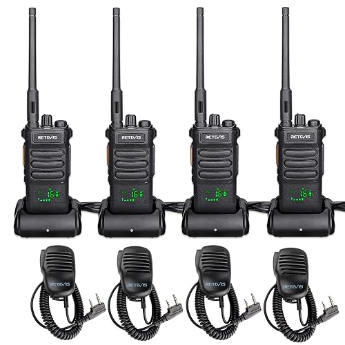 Retevis RT86 2 Way Radio Long Range with Mic 4 Pack
