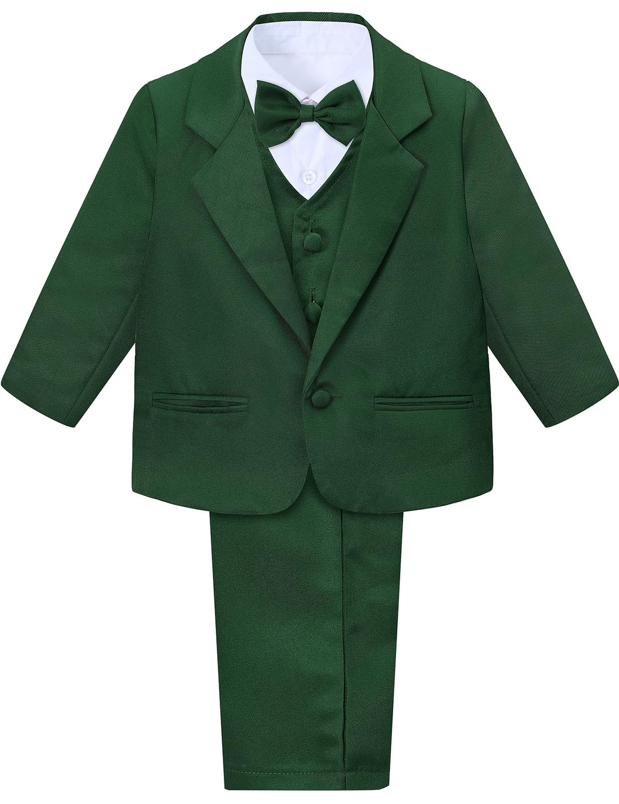 A&J DESIGN Baby Tuxedo 5-Piece Set Jacket & Shirt & Vest & Pants & Bowtie 6 Months - 3T