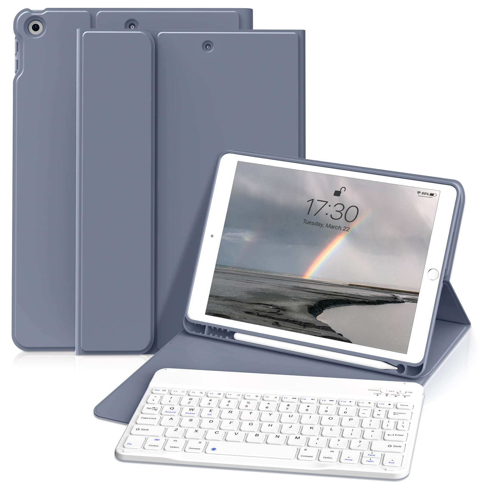 zoyu Tastatur Hülle für iPad 10.2 Zoll (9/8/ 7 Generation - 2021/2020/2019)