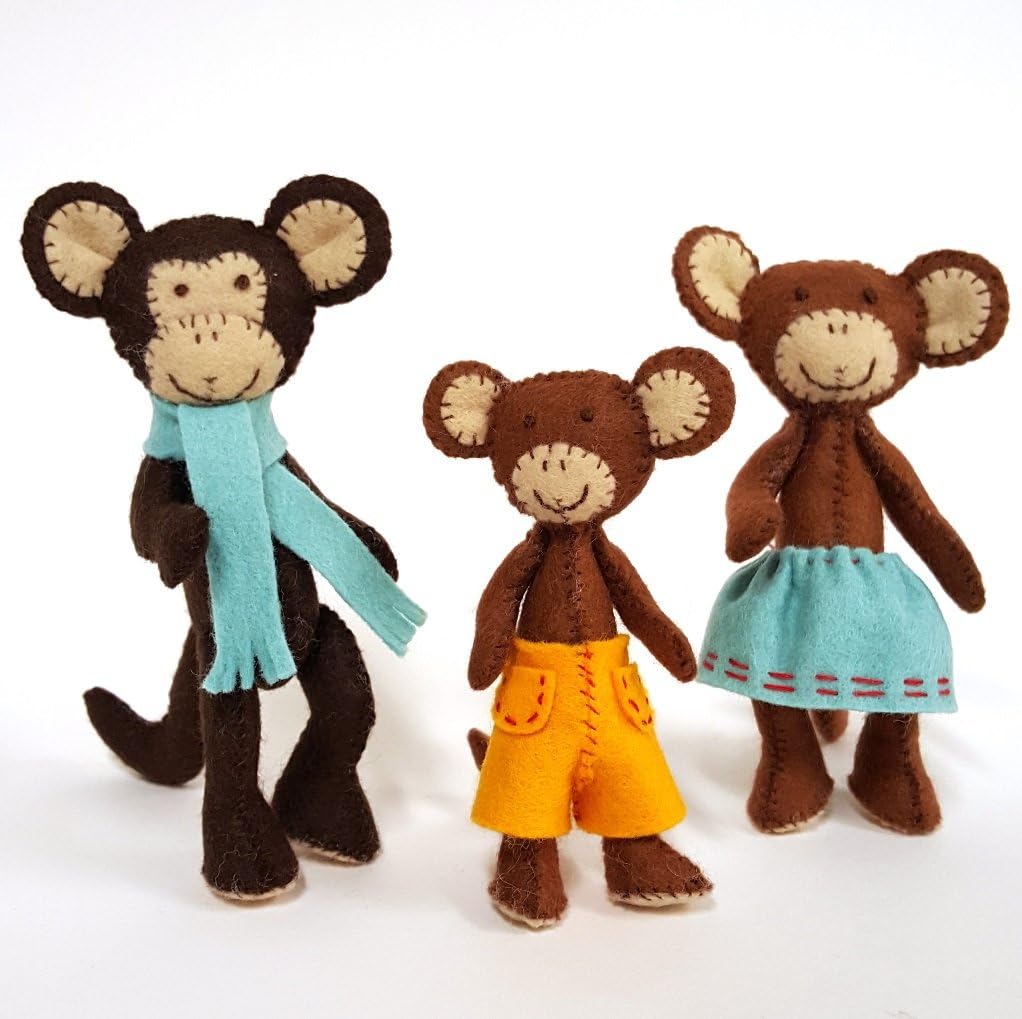 Corinne Lapierre Felt Monkey Family Sewing Craft Kit, Multi-Colour, One Size