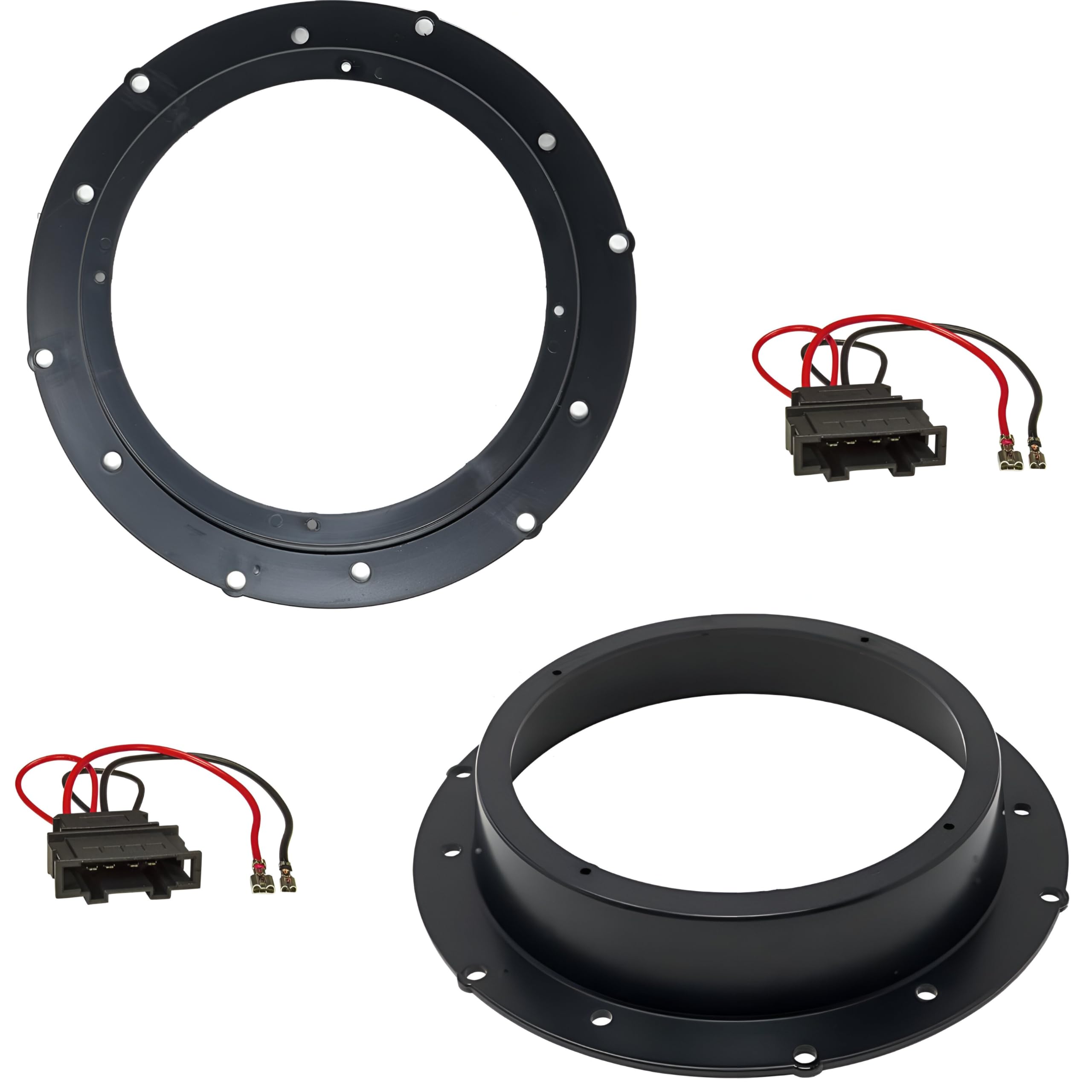 Haut-parleurs Enceintes adaptateurs Speakers 165 mm pour voiture compatible avec Audi Q3, Volkswagen Golf, T5, Passat, Touareg, Bettle, Skoda Yeti, Superb, Kodiak, Seat Ateca, Porsche Cayenne