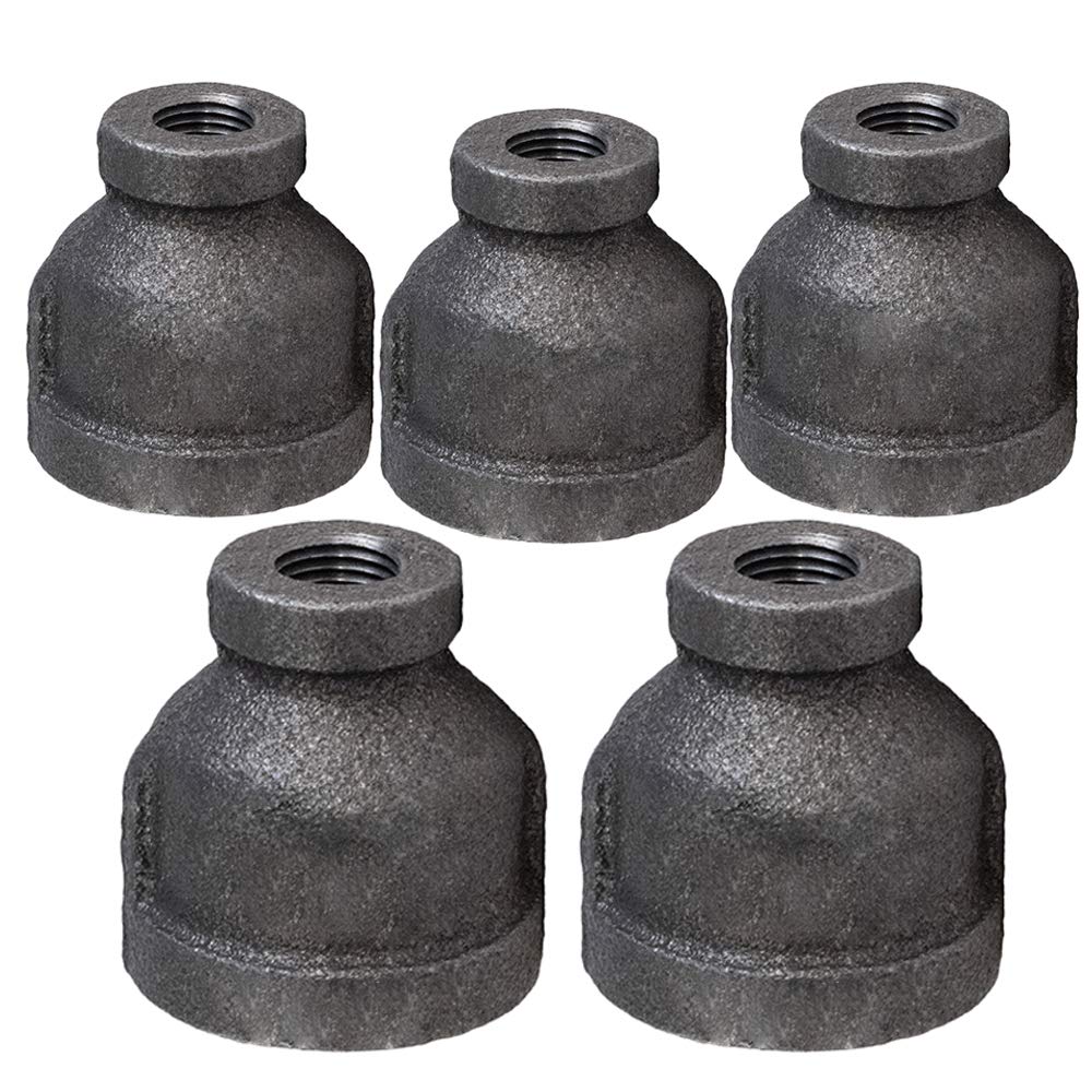 SUPPLYGIANT BMRC3000-5 Reducing Coupling, Malleable Iron Threaded Pipe Fitting Connector, 3 X 3/4 inch (Pack Of 5)