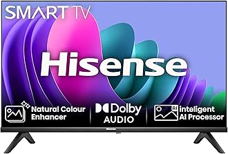 Hisense 32 Inch Smart TV 32E4NTUK - HD Resolution, Natural Colour Enhancer, DTS Virtual:X & Dolby Audio, AI Sports Mode, VIDAA OS with Youtube, Netflix and Disney+ and Freeview Play (2024 Model) [Energy Class F]