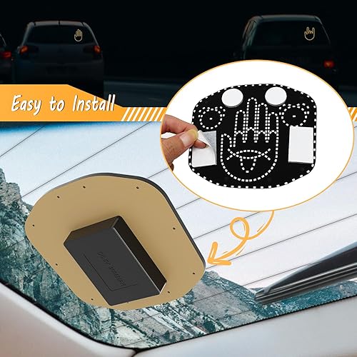 Miniatura 7 de Luz recargable para el dedo del coche y luz de señal de expresión, luz de dedo de mano con control remoto, luz de gestos del coche para expresarse,