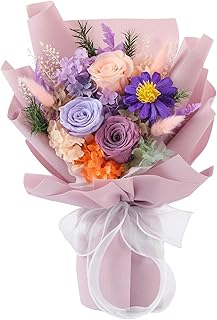 Jtoder Forever Flowers for Delivery, Preserved Flower Bouquets, Long Lasting Purple Roses, Gifts Bouquet for Mother Wife Girlfriend on Festivals Birthday Anniversary
