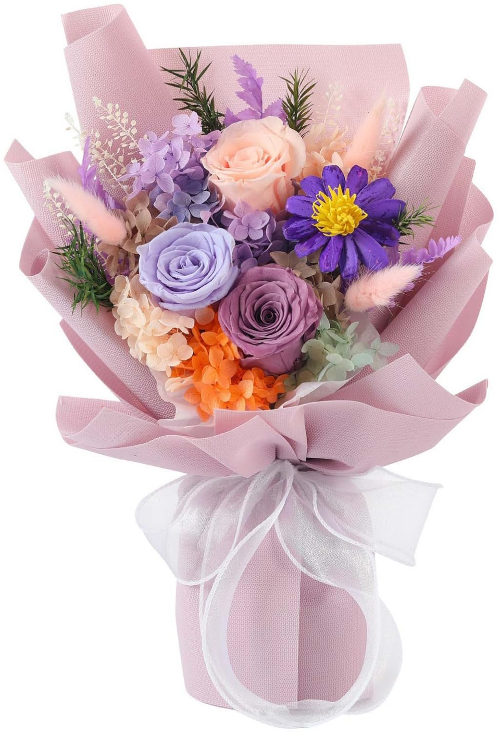 Jtoder Forever Flowers for Delivery, Preserved Flower Bouquets, Long Lasting Purple Roses, Gifts Bouquet for Mother Wife Girlfriend on Festivals Birthday Anniversary