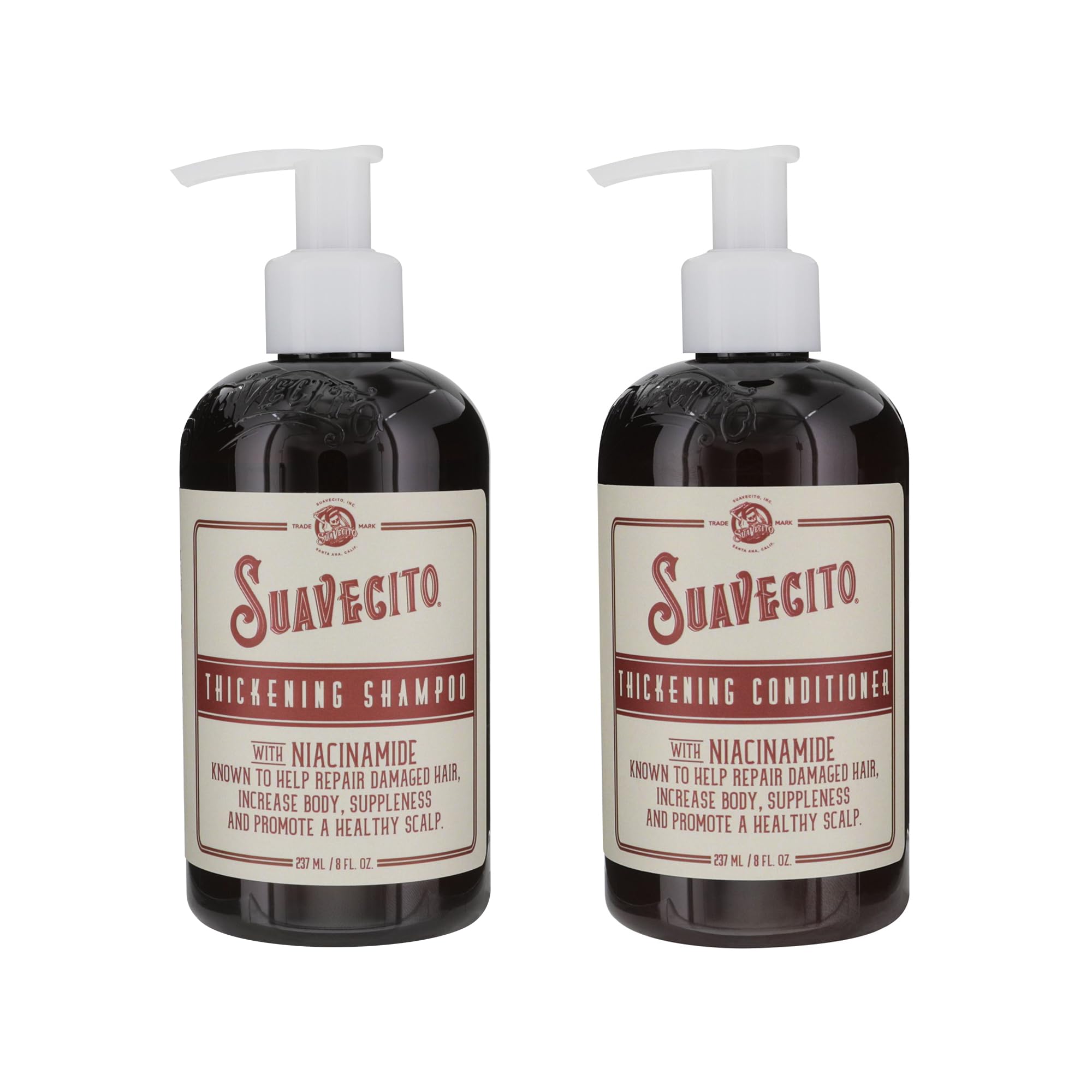 Suavecito Thickening Shampoo & Conditioner Set Hair Growth Thickening Hair Loss Shampoo Treatment Regrowth Shampoo & Conditioner