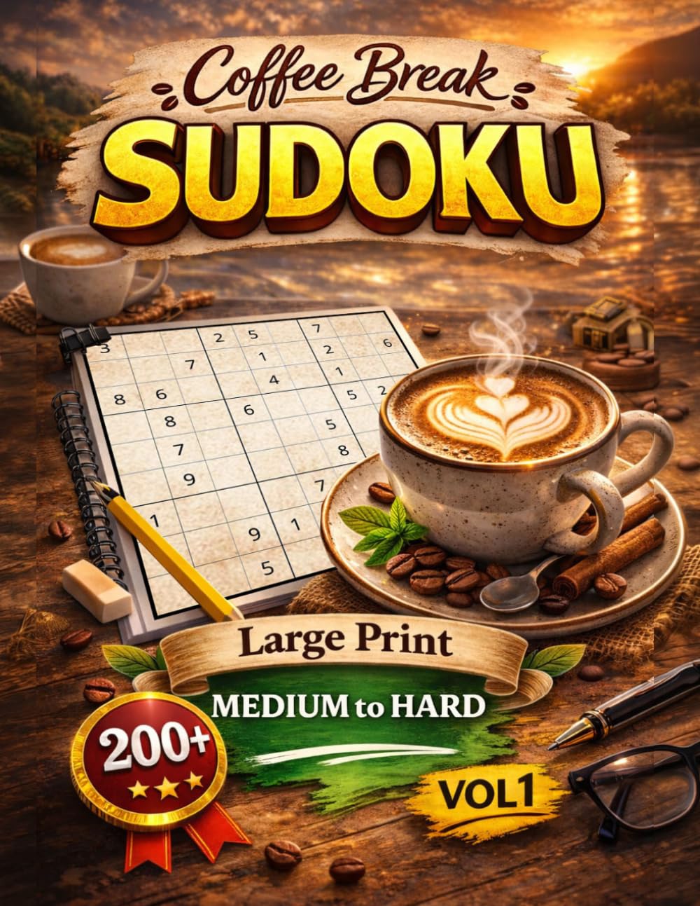MEDIUM to HARD Level - Coffee Break Sudoku: Volume 1: 200+ Large Print 9x9 Unique Solution Puzzles for Adults & Seniors
