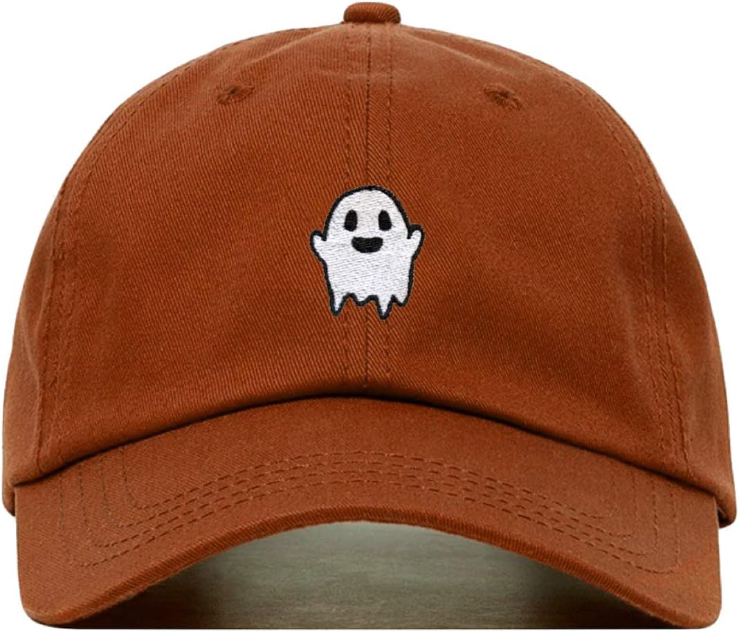 Ghost Baseball Hat, Embroidered Dad Cap, Unstructured Soft Cotton, Adjustable Strap Back (Multiple Colors)