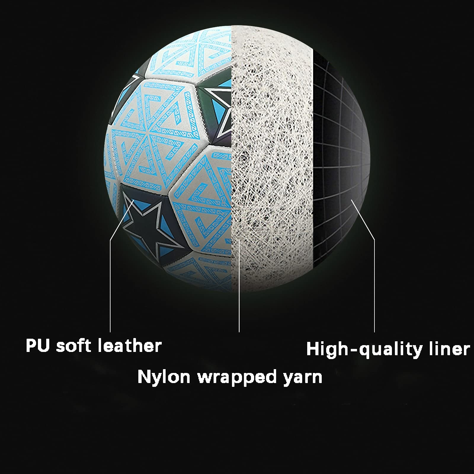 Balón de fútbol Reflectante con Bomba, Ilumina la noche con Pelota Fluorescente Brillante,Football Luminoso de Entrenamiento para niños y Adultos,Regalos para Novios