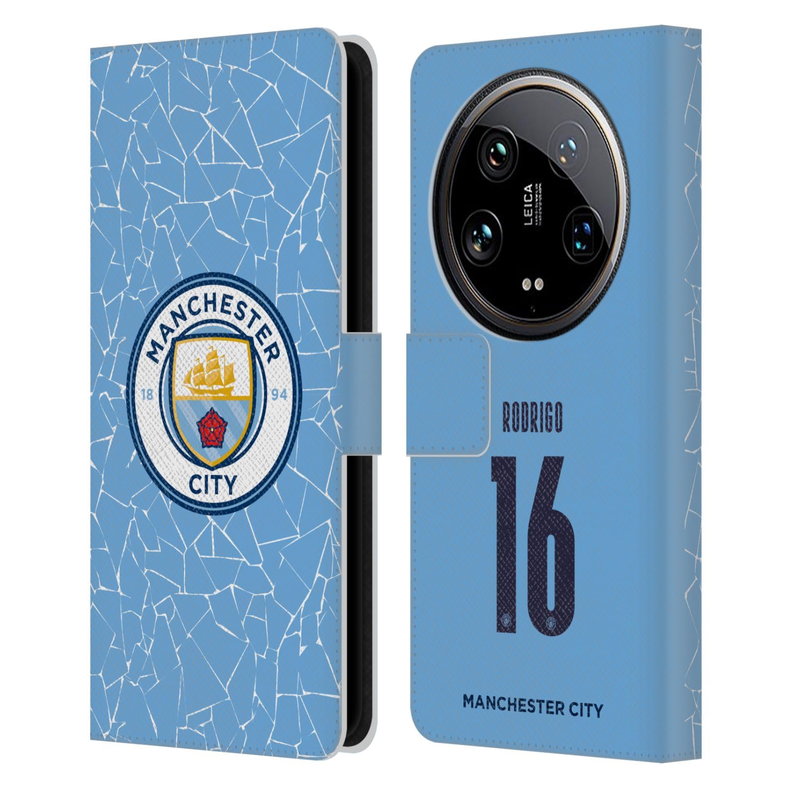 Head Case Designs Officially Licensed Manchester City Man City FC Rodrigo 2020/21 Players Home Kit Group 1 Leather Book Wallet Case Cover Compatible with Xiaomi 14 Ultra