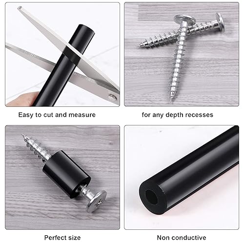 Miniatura 3 de Outus Kit de 120 separadores de tornillos de toma de corriente de 0.236 in, espacio redondo, sin rosca, espaciadores eléctricos de salida larga, kit