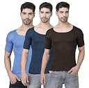 Dollar Lehar Combed Cotton Men's Multicolour Vest - Pack of 3 - Actual Colour May Vary gallery image
