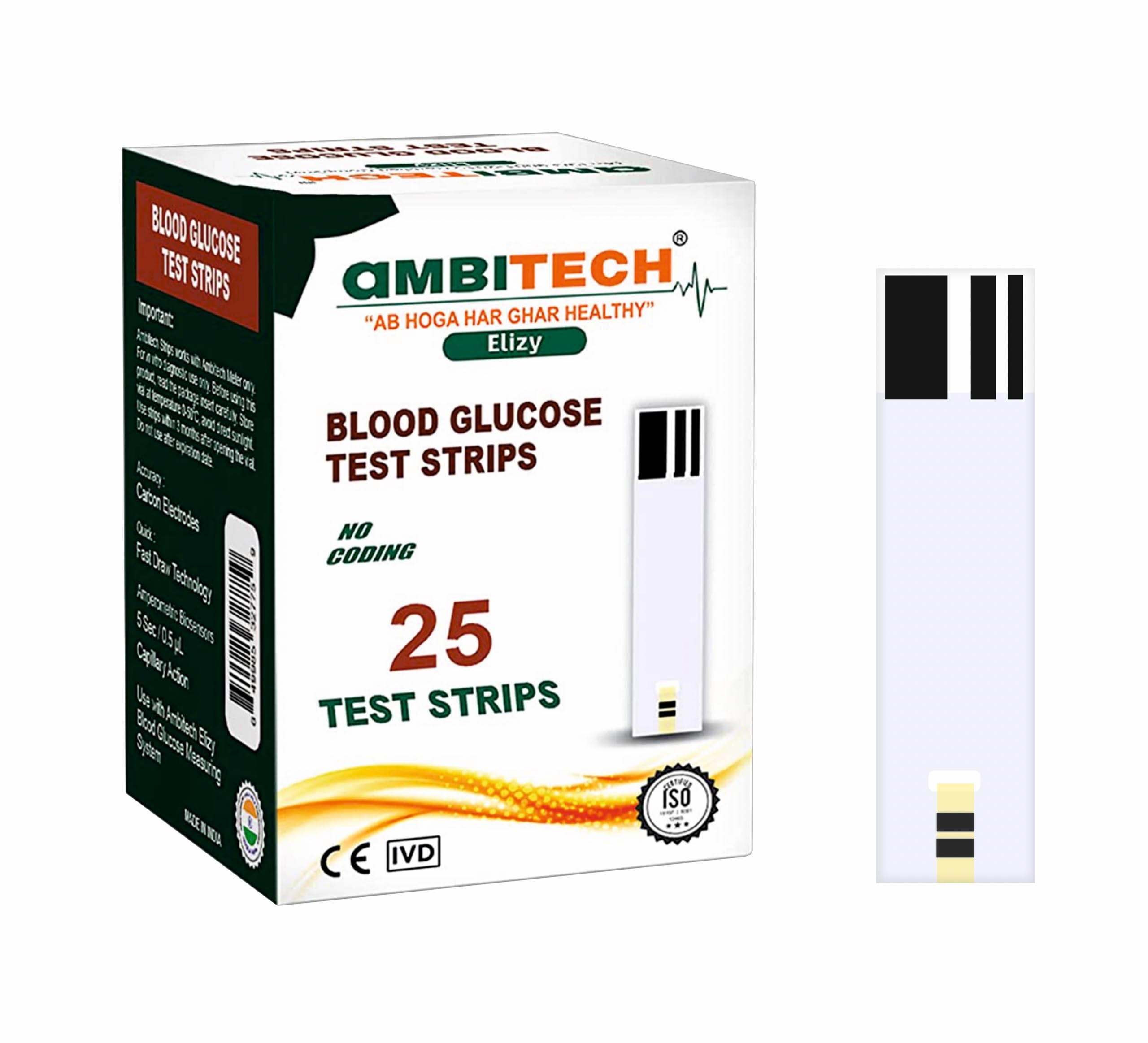 AmbiTech Elizy 25 Test Strips |Pack Of 1| Made in India