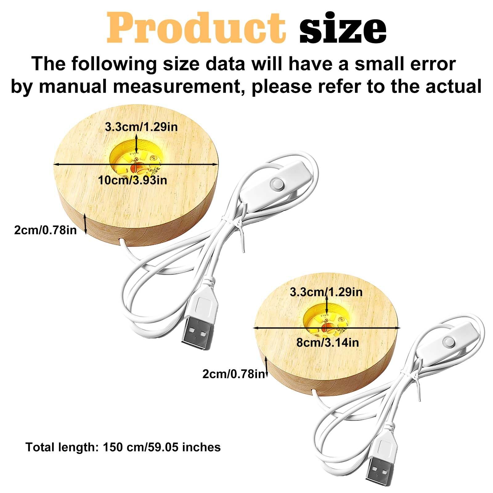 Base Luminosa LED In Legno 2 Pezzi - Supporto Per Display Con Luci USB, Ideale Per Decorazioni - Foto 11