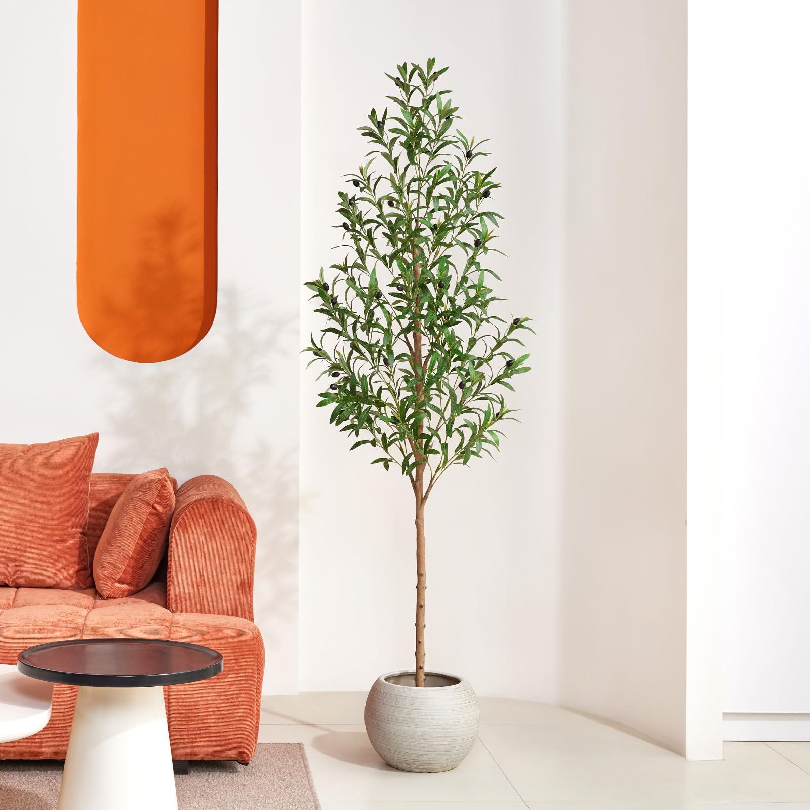 VeriNatural Olivenbaum Künstlich 180cm Kunstpflanze Groß Künstlicher Pflanzen - 642 Blätter 30 Oliven Adjustable Zweige Topf Dekoration - Wohnzimmer Zimmerpflanzen Balkon Indoor Outdoor Deko