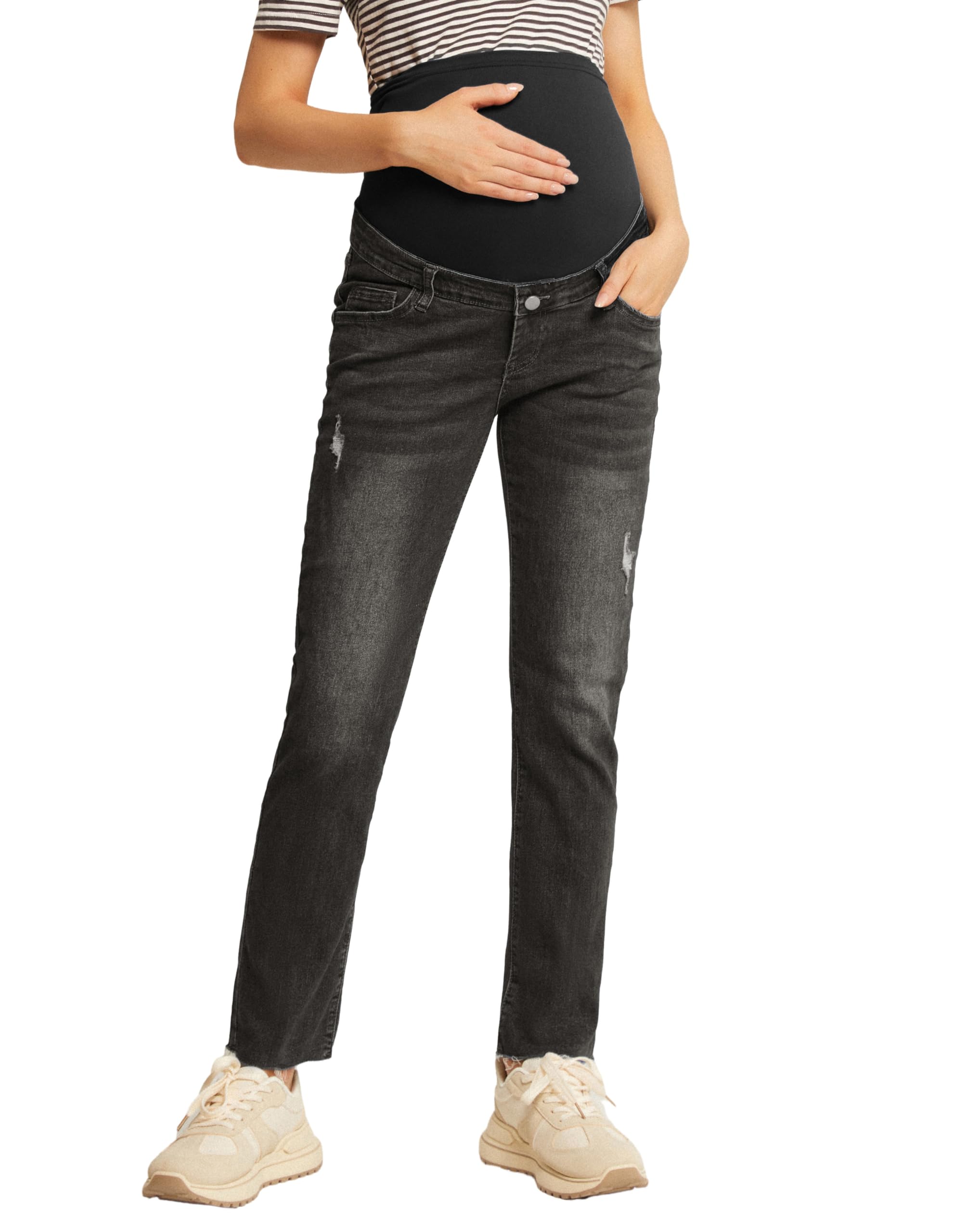 Jeans Premaman Maacie - Elasticizzati, Gamba Dritta, Con Tasche E Design Confortevole - Foto 5