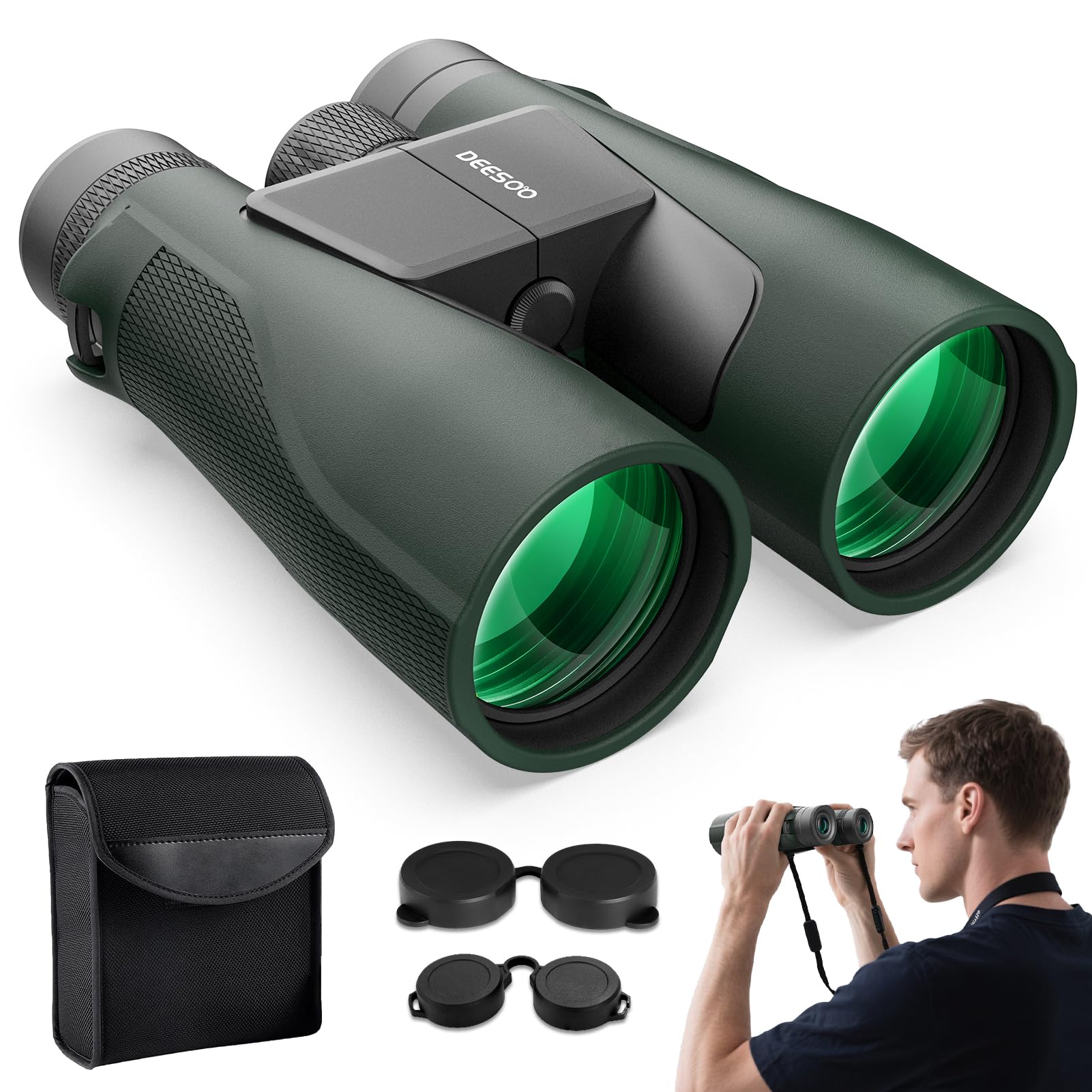 15x56 Binoculars for Adults High Powered - Deesoo Easy Focus Binoculars with Clear Low Light Vision, BAK4 Prism Professional Binocular for Bird