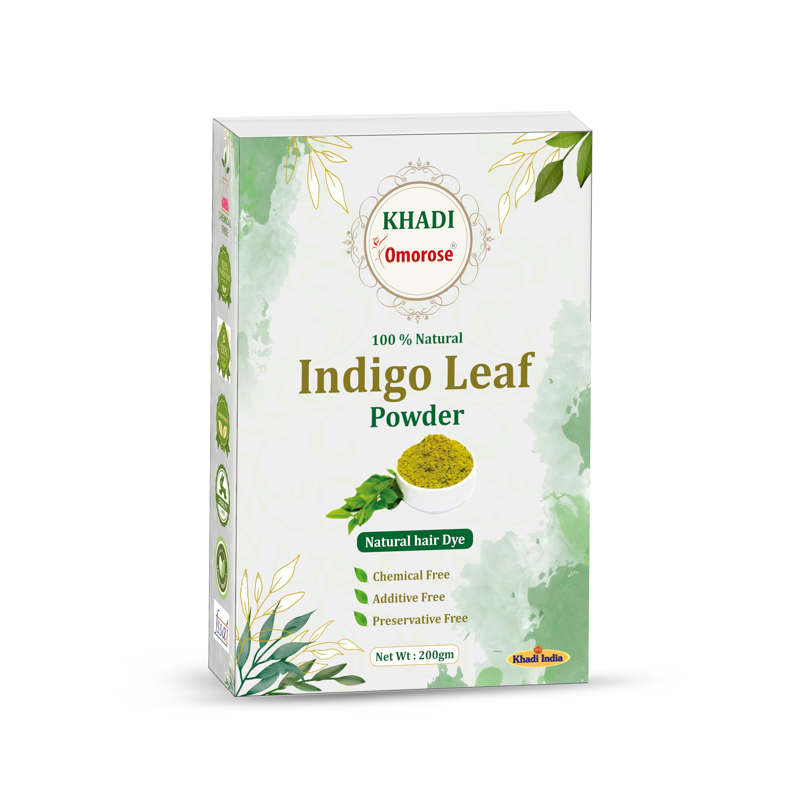 Indigo Leaf Powder for Black hair | 200 Grams | Natural hair color, Chemical free | Resealable Zipper Stand Pouch |
