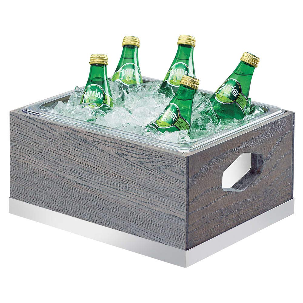Ashwood Collection – Ice Housing – 13.25W x 11D x 7.25H – Gray-Washed Oak, Liner, Polycarbonate Pan