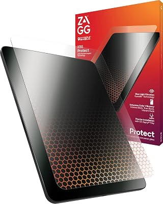 ZAGG Glass XTR3 iPad Air 13" (M5)/ (M4)/ (M3)/ (M2) Screen Protector - Advanced Hexiom Impact Technology, Recycled Glass, Blue Light Filter, Anti-Reflective, Easy Install, Protect Your Eyes & Screen