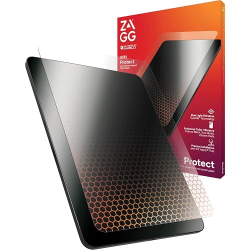 ZAGG Glass XTR3 iPad Pro 13" (M4) Screen Protector - Advanced Hexiom Impact Technology, Recycled Glass, Blue Light Filter, Anti-Reflective, Easy Install, Protect Your Eyes & Screen