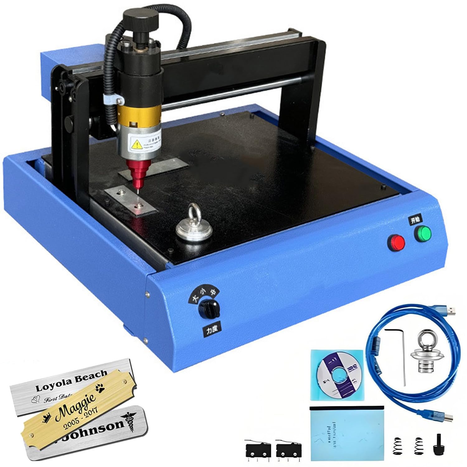 Macchina portatile per marcatura a punti, incisore in metallo da 400 W per targhette, gioielli, numeri auto, incisione in acciaio inossidabile e plastica dura, profondità 0,05-2 mm, velocità 30 x 20