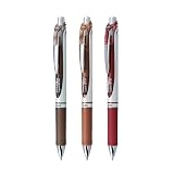 Pentel EnerGel RTX Retractable Liquid Gel Pen, Change Hue, 0.7mm, Sepia, Brown and Burgundy Ink, Pack of 3 Pens (BL77CHABP3M) – view 2