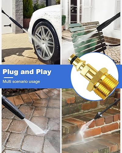 Miniatura 3 de Adaptador de accesorios de conexión rápida para lavadora a presión macho M22 de 0.551 in, apto para arandelas de presión Karcher K2 K3 K4 K5 pistola