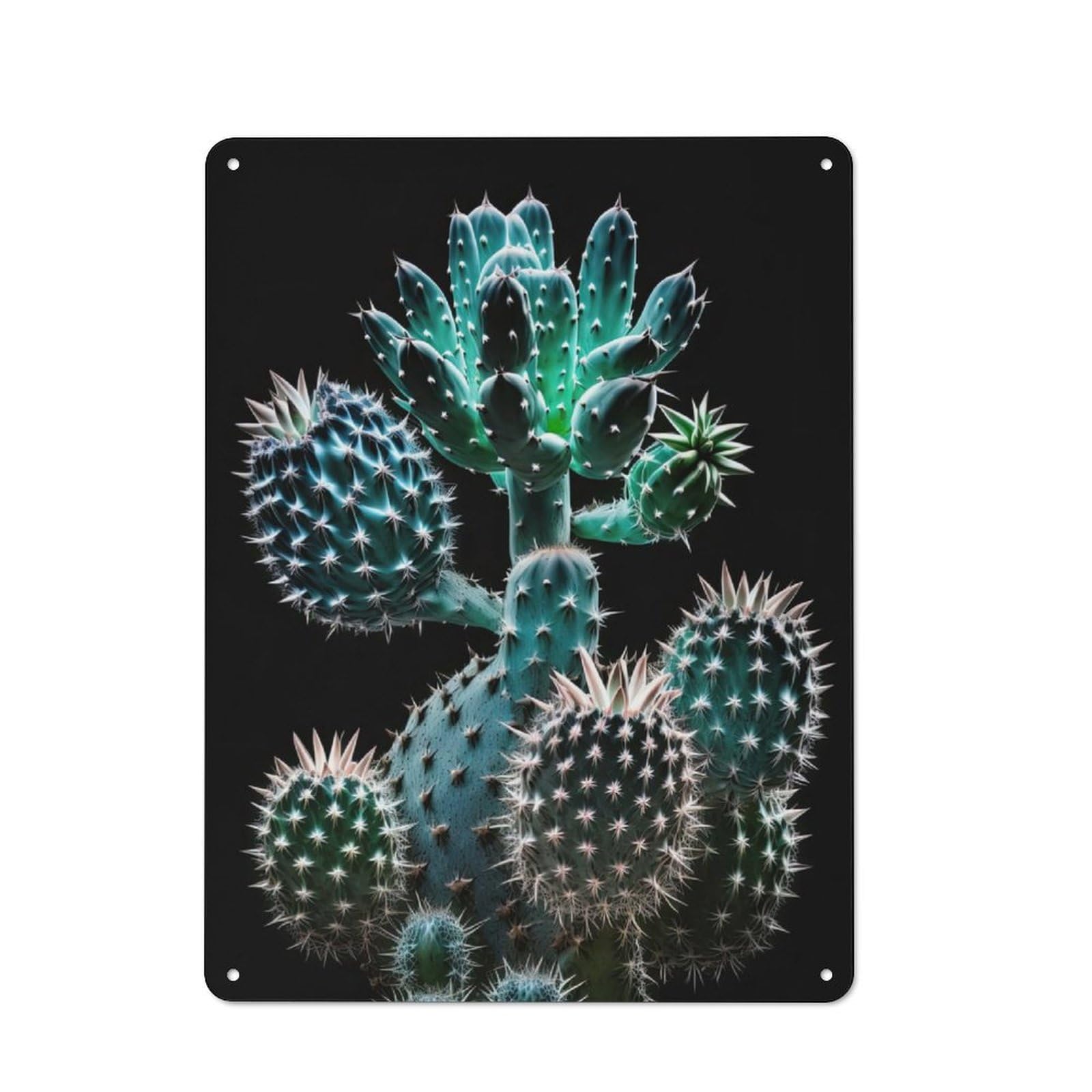 Junmoney Minimalist Cactus Tin Wall Plaque 40X30cm With For Bar Or Restaurant, Autumn Wall Decor For Hospitality Decor Collectors