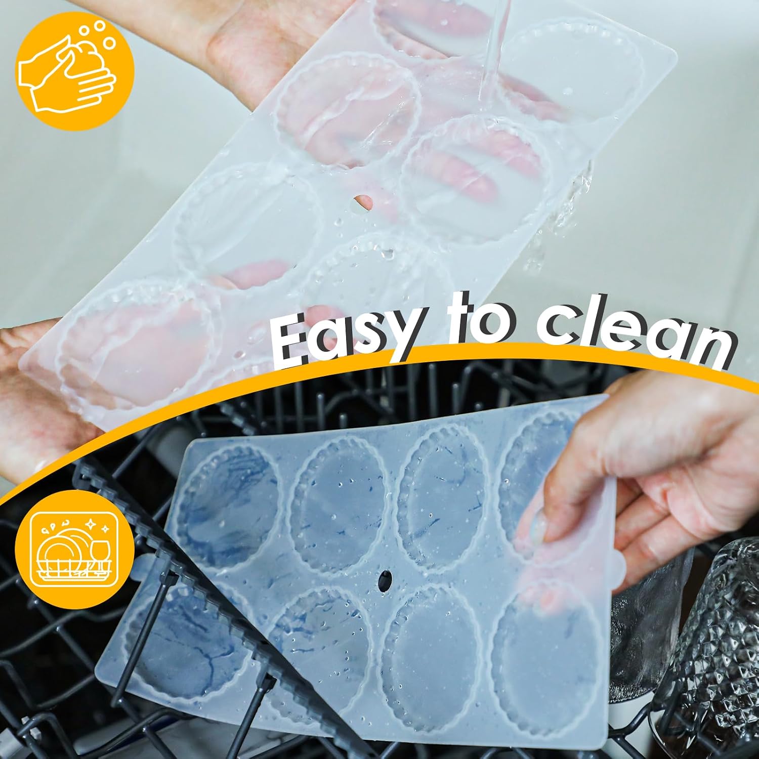 Koluti Thin and Crunchy Ice Tray Chips Silicone Mold with Plastic Holder