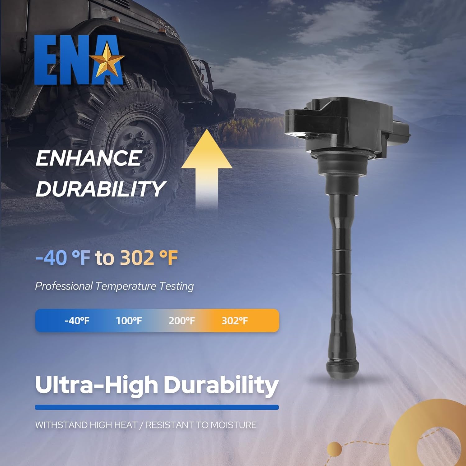 ENA Ignition Coil Pack UF861 Compatible with Nissan Altima Kicks Rogue Versa 2018 2019 2020 2021 2022 2023 2024 1.6L 2.5L l4 Coils Set of 4 Replacement for UF-860 UF-861 UF 861 224486CA1A