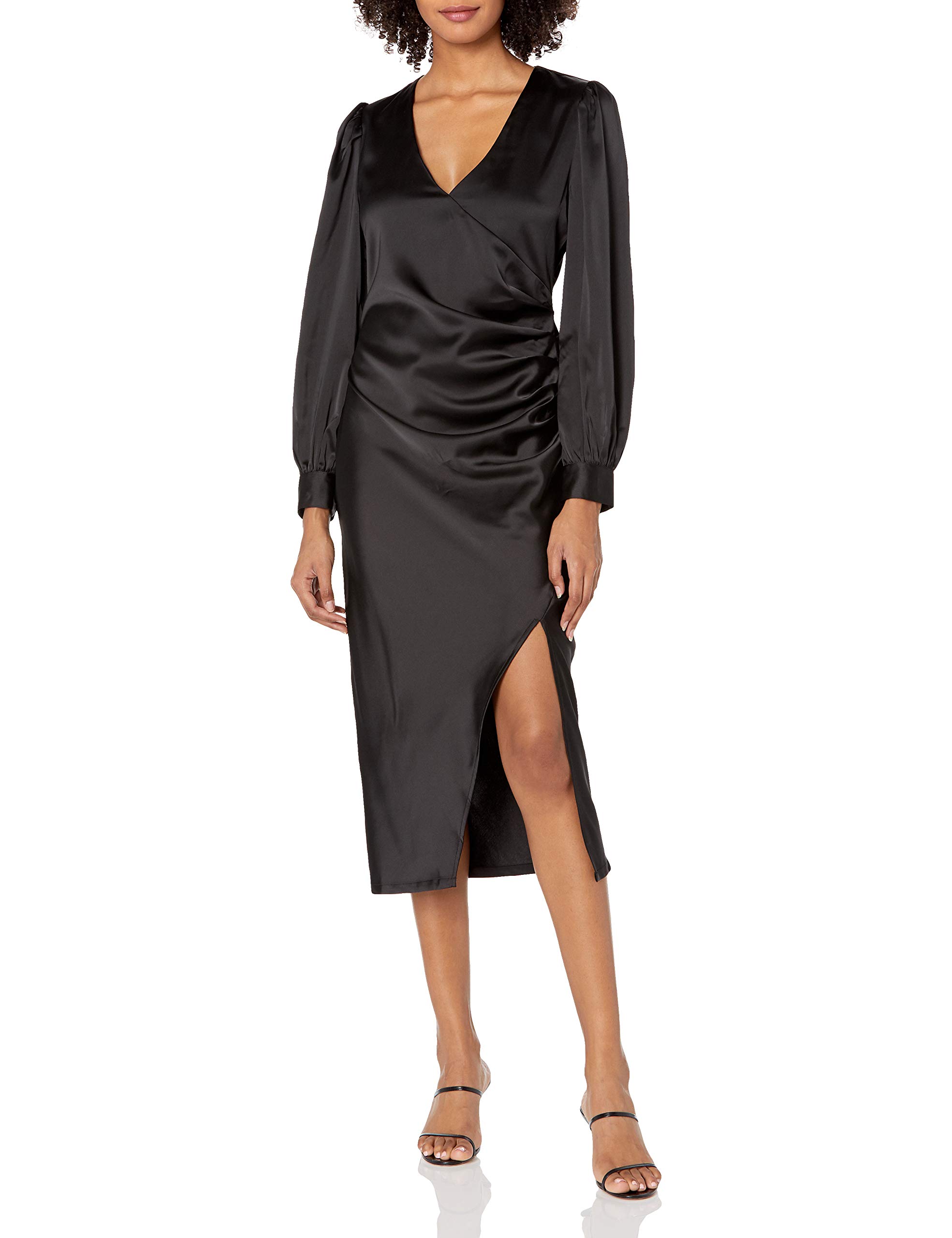 KENDALL + KYLIE Women's Pleated V-Neck Wrap Dress