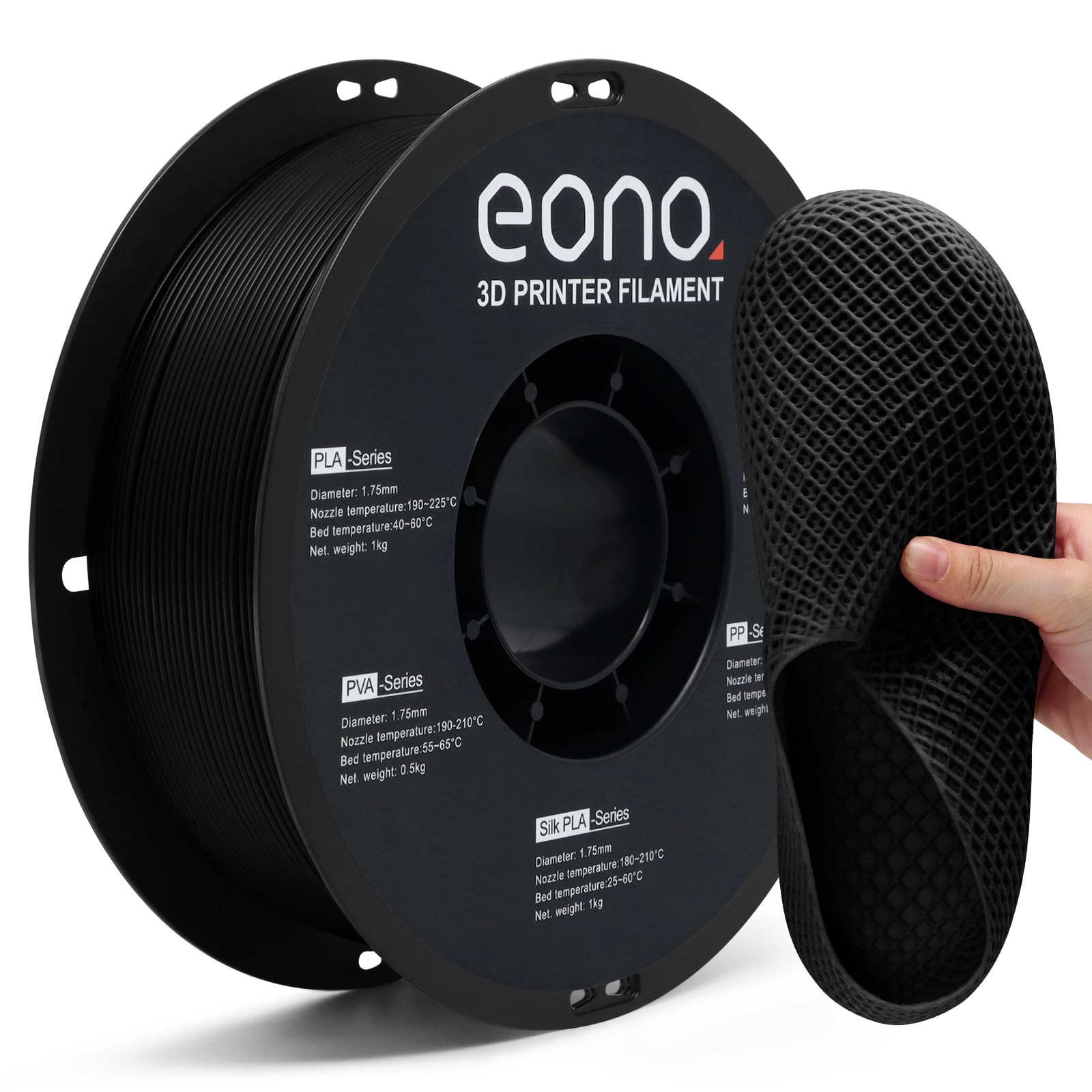 EONO PLA Filament 1,75mm PLA Mehrfarbig für 3D Drucker 1 kg (2,2 lbs)