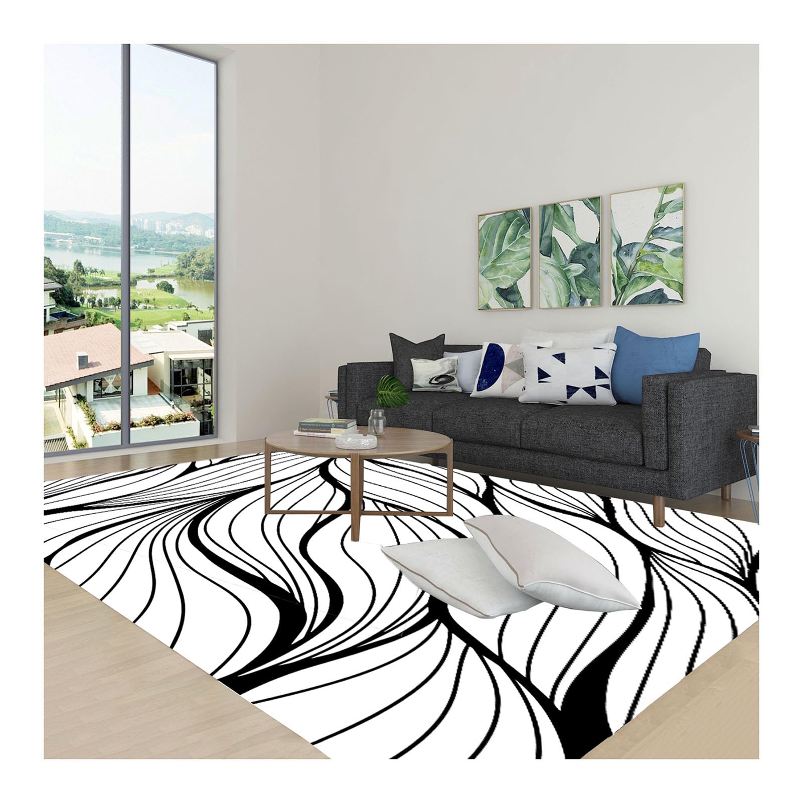 CLXRZM Alfombra de Salón Moderna, 80x150cm Dormitorio Antideslizante Alfombras, Lavables Suave Pila Corta Alfombra para Oficina Y Comedor