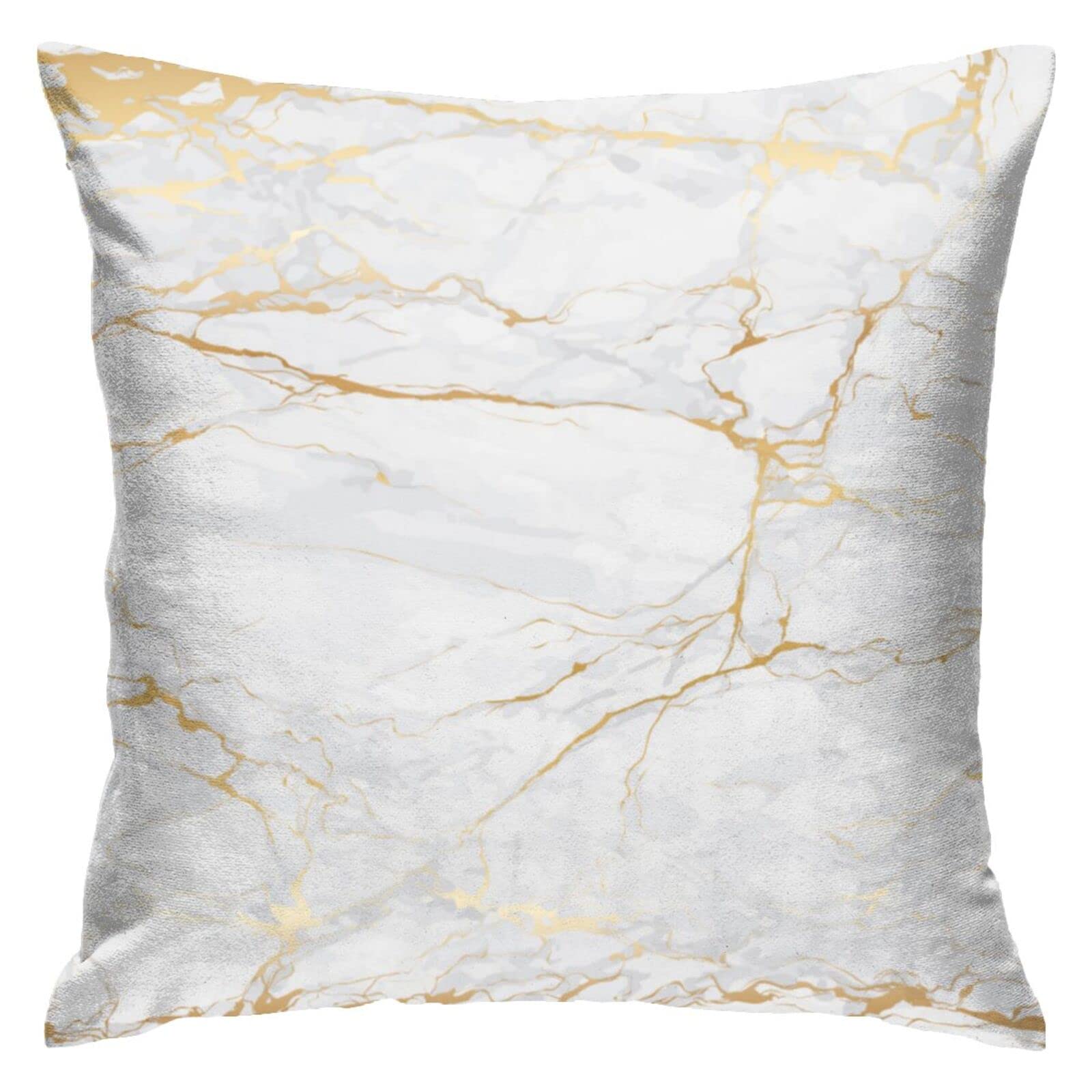 HUYGD Cushion Case White And Gold Marble 45X45Cm Cushion Cover Soft Pillow Cover Funky Pillowcase For Home Decorative Bedroom Bench