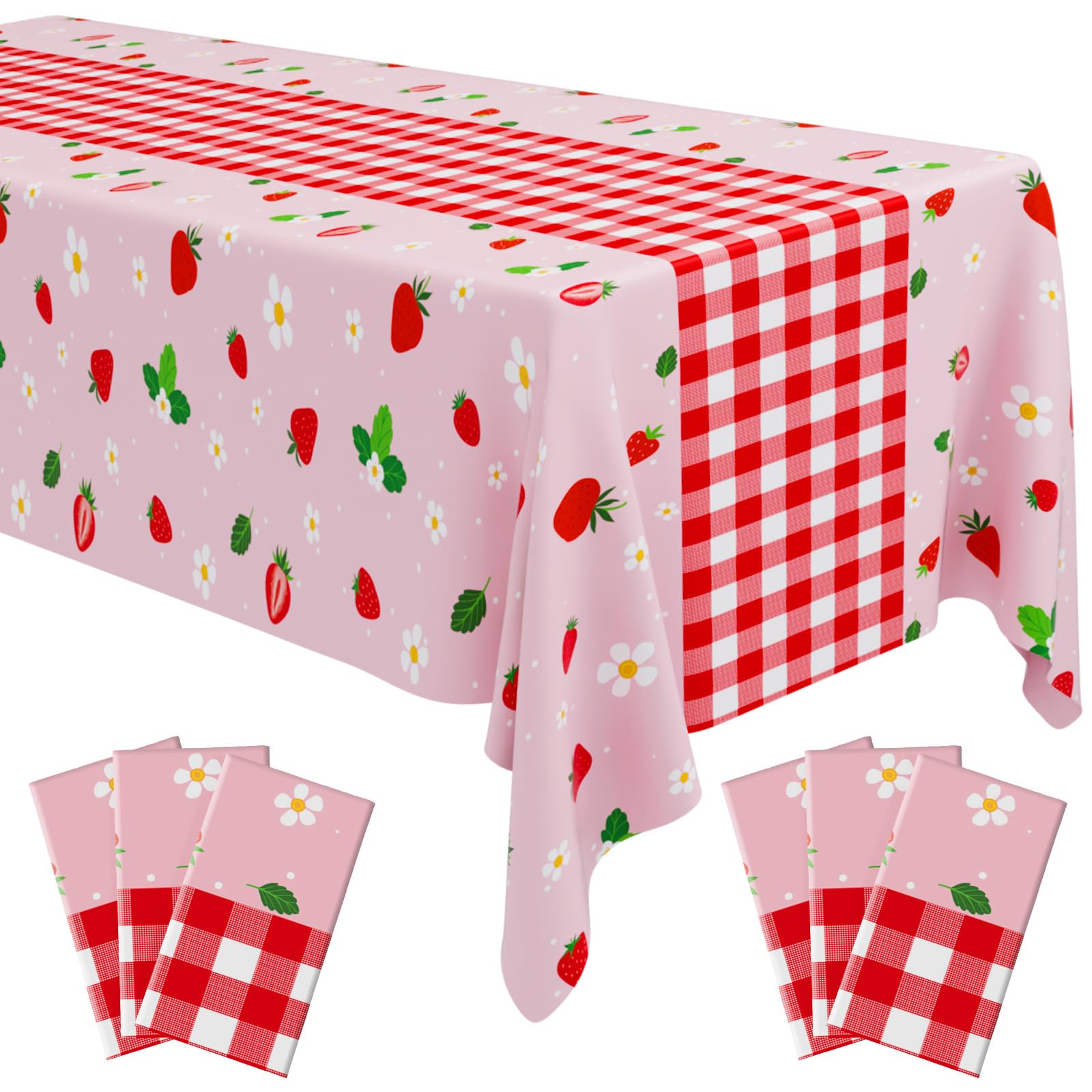 Nappes jetables plastique rouge et blanc pour table de mariage, anniversaire et buffet