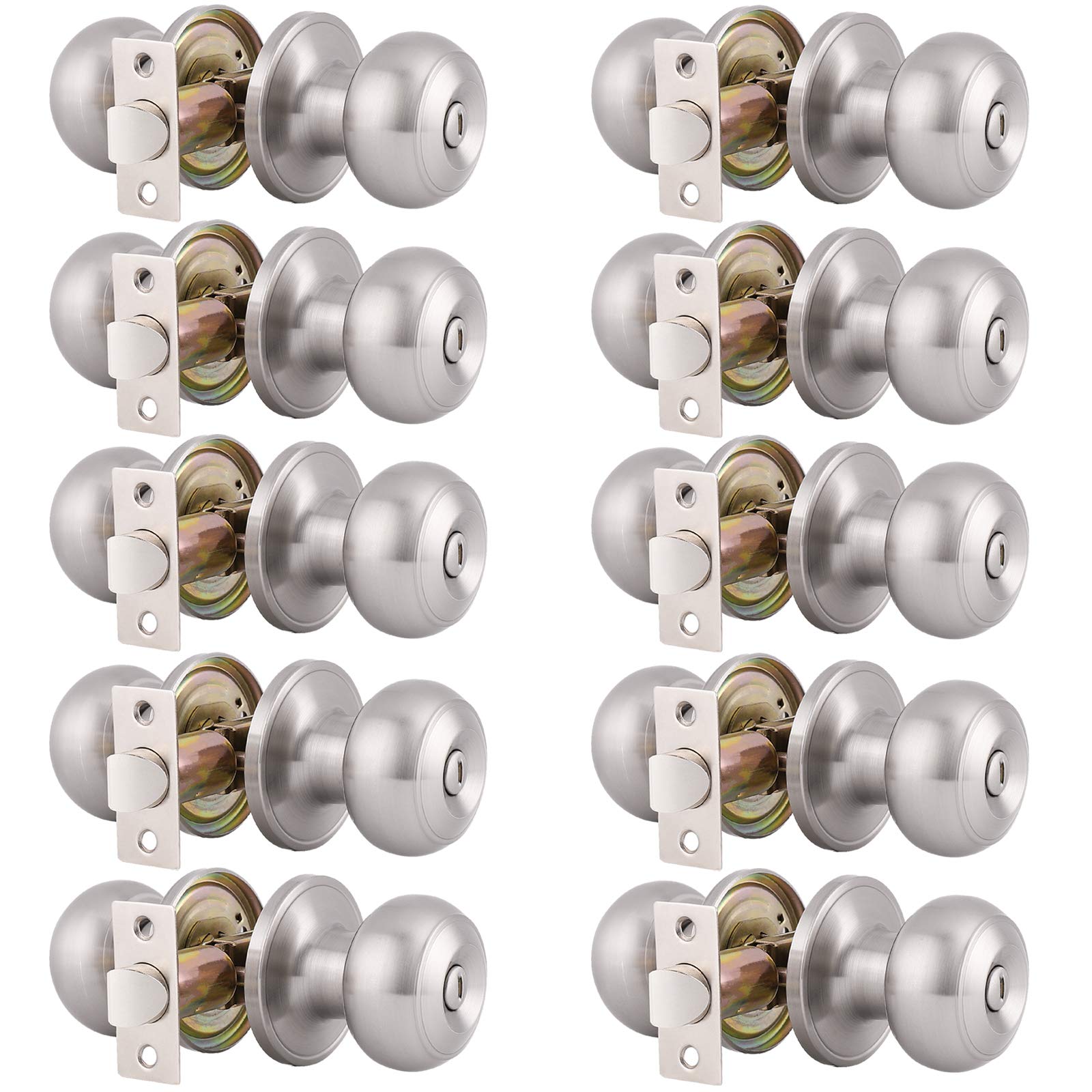Gobrico Satin Nickel Door Knobs - Privacy Locksets -12
