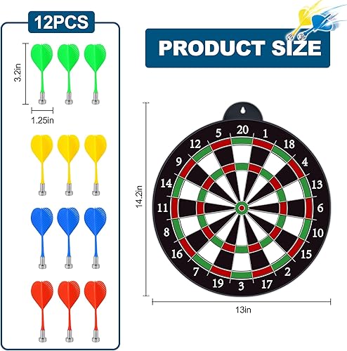 Miniatura 9 de Tablero magnético de dardos – 12 dardos magnéticos – Excelente juego de interior y juegos de fiesta – Regalos para niños de 5, 6, 7, 8, 9, 10, 11