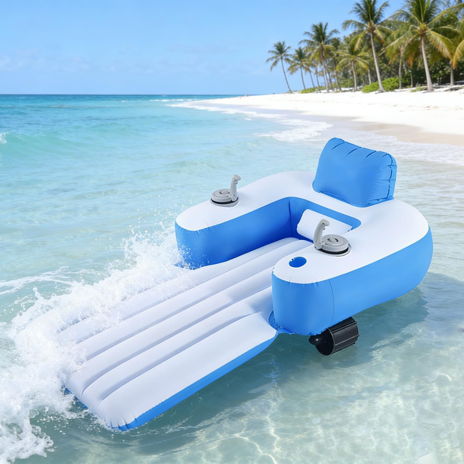 Powered Pool Float, aufblasbarer Loungesessel zum Sonnenbaden, Schwimmen, See & Strand Entspannung