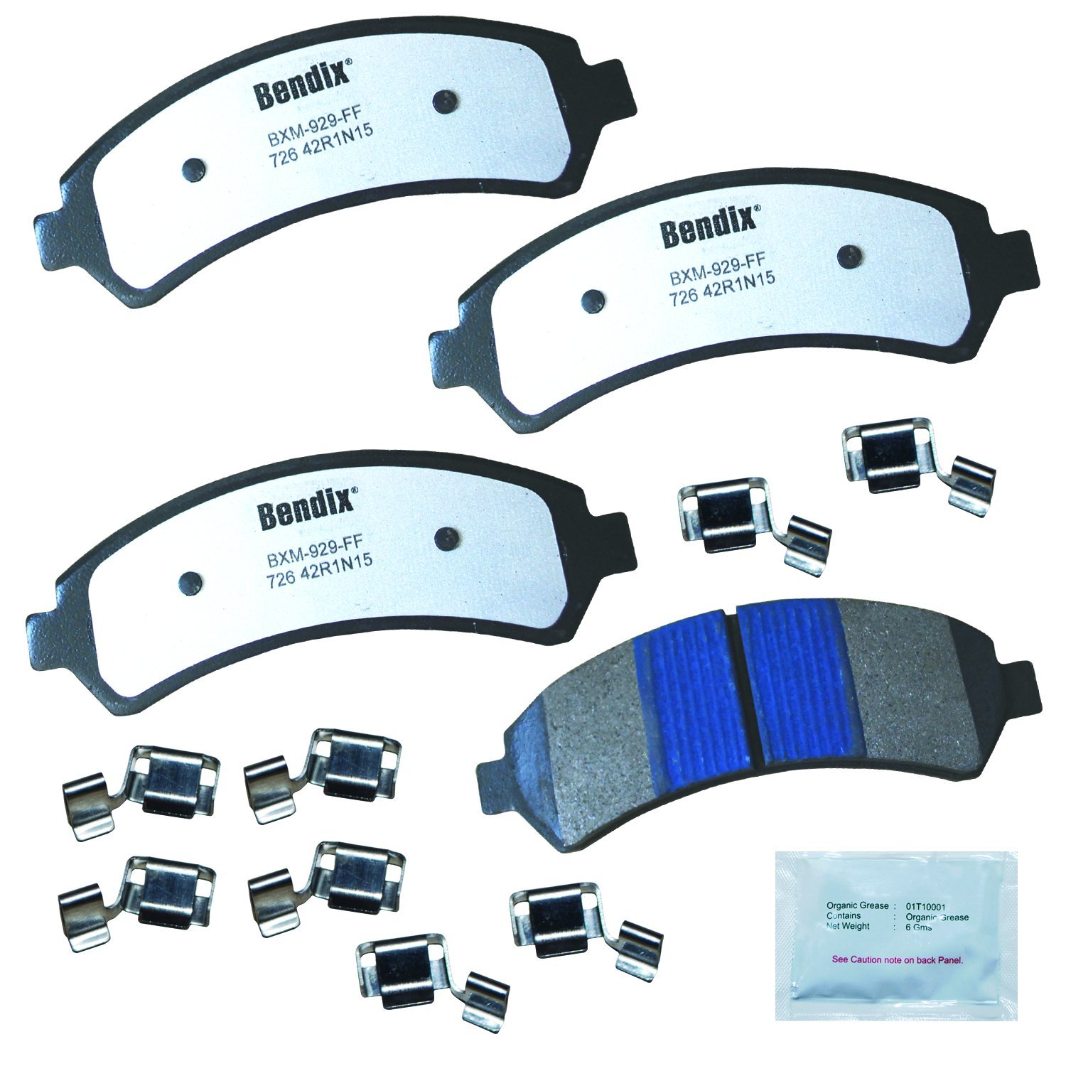 Bendix Fleet Metlok MKD726FM Semi-Metallic Front Brake Pads for Chevrolet Blazer 2005-1997, S10 2004-1998, GMC Jimmy 2005-1997, Sonoma 2004-1998, Isuzu Hombre 1999-1998, Oldsmobile Bravada 2001-1997