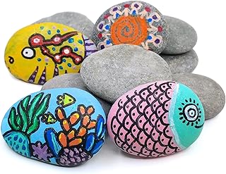 Sponsored Ad – 10 Pcs Beach Pebbles for Painting, 5-8cm Flat River Rocks Marble Gravel Natural Painting Pebbles Stones for Crafts, Arts and Garden Decoration - Smooth and Flat