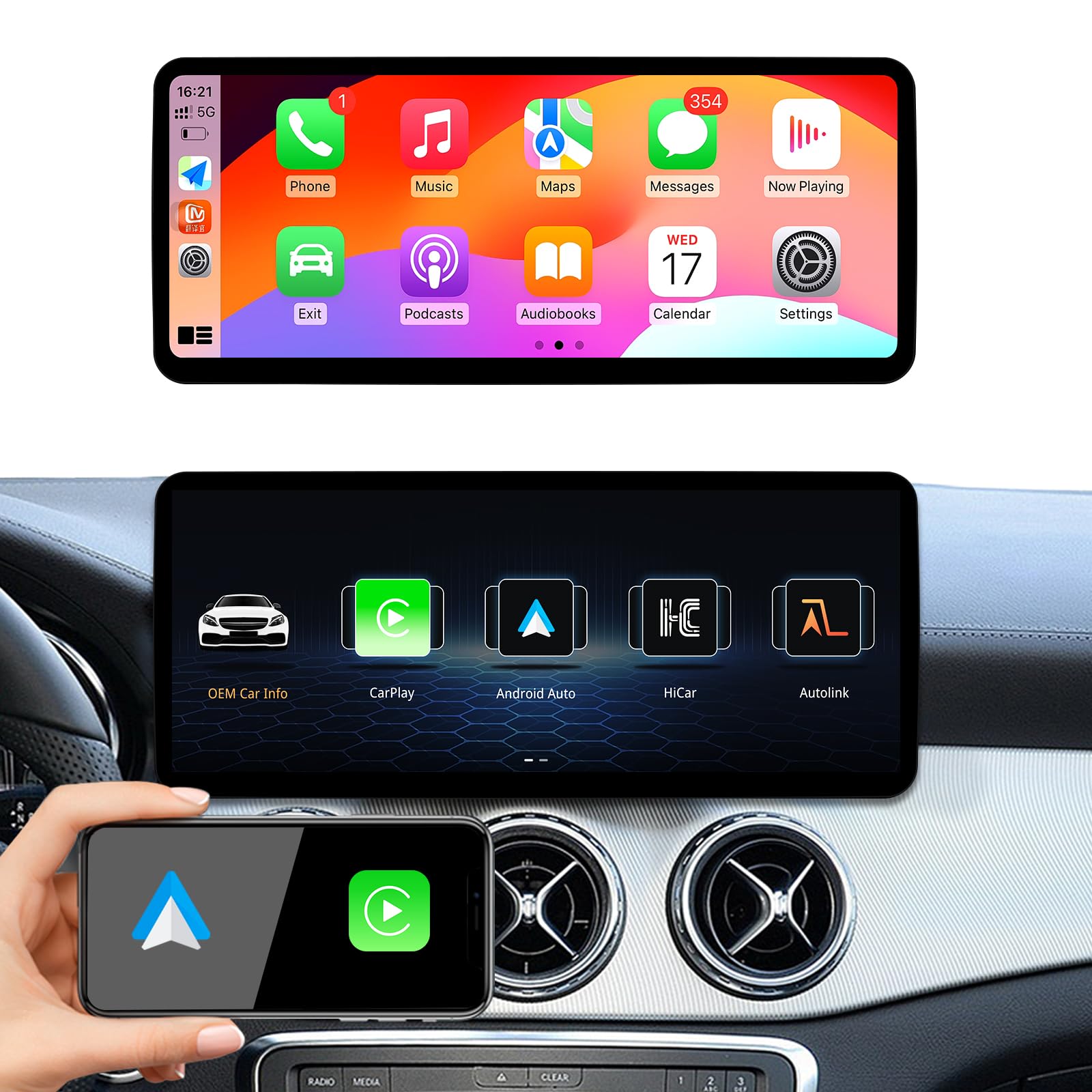 Amazon.com: Ultra Narrow 12.3 Inch 1920 * 720 Android Auto Radio