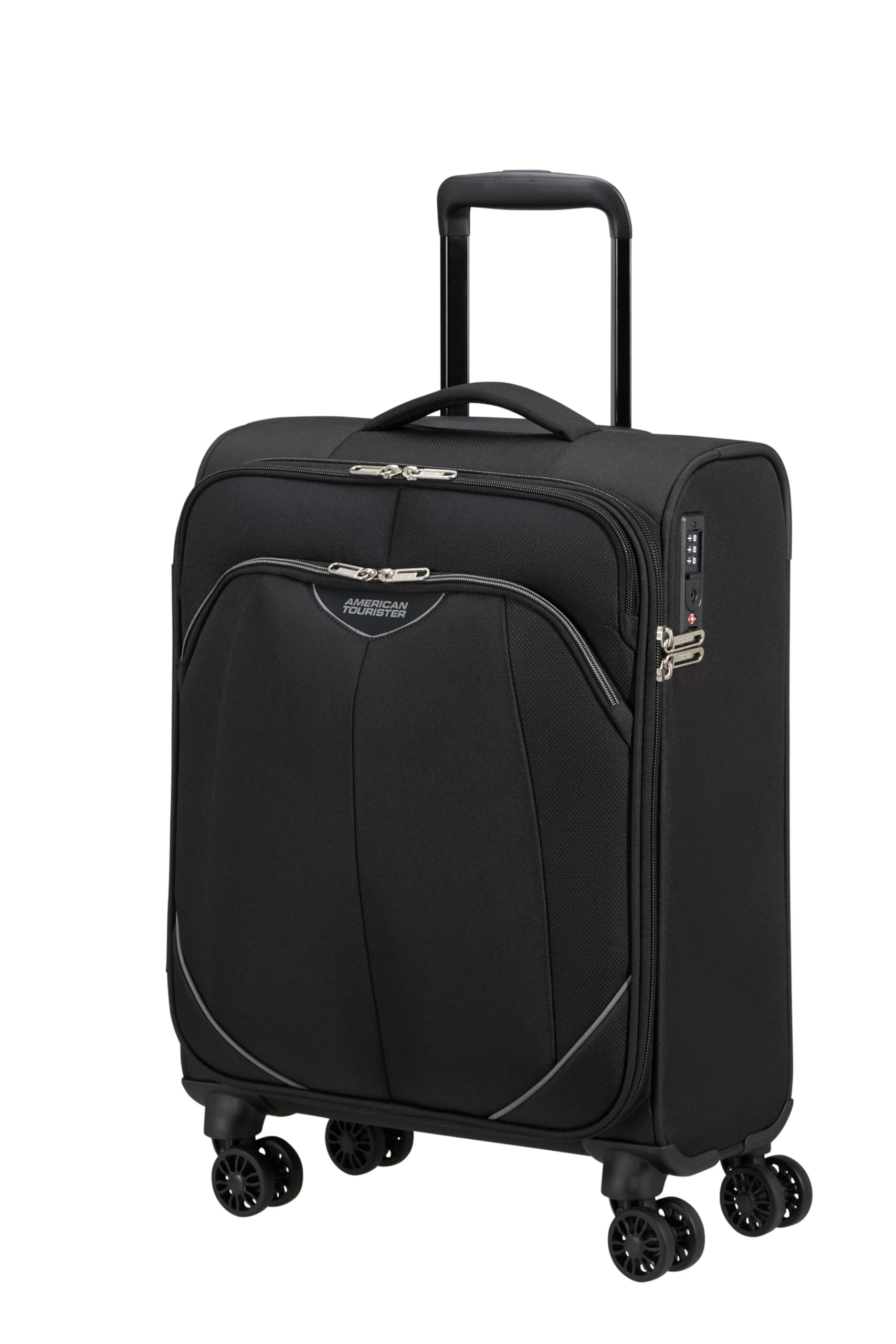 American Tourister Poproll - 3-teiliges Weichgepäck-Kofferset (Handgepäck, Mittel, Groß), Leicht - Schwarz (Black)