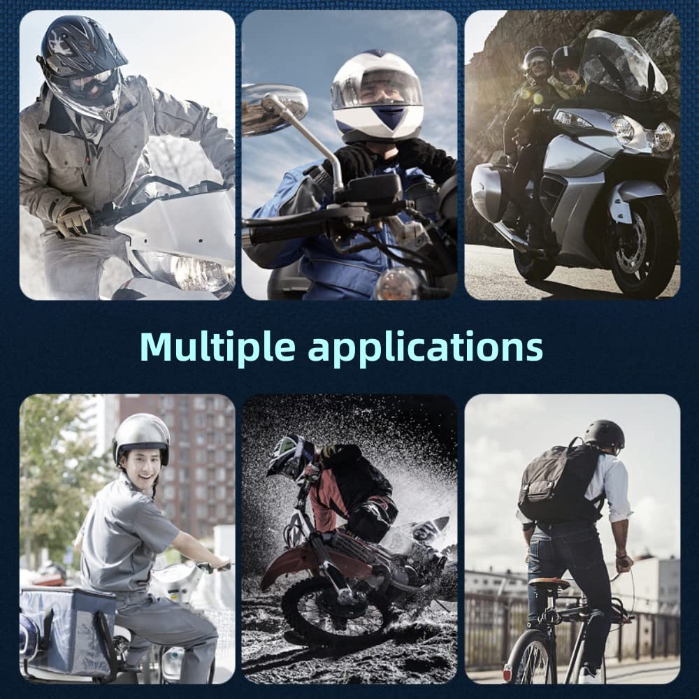 Casque de moto Bluetooth 160 heures de lecture, casque étanche Bluetooth 5.0 avec microphone, haut-parleur, annulation du bruit, HiFi stéréo, musique, auto-réponse, assistant vocal