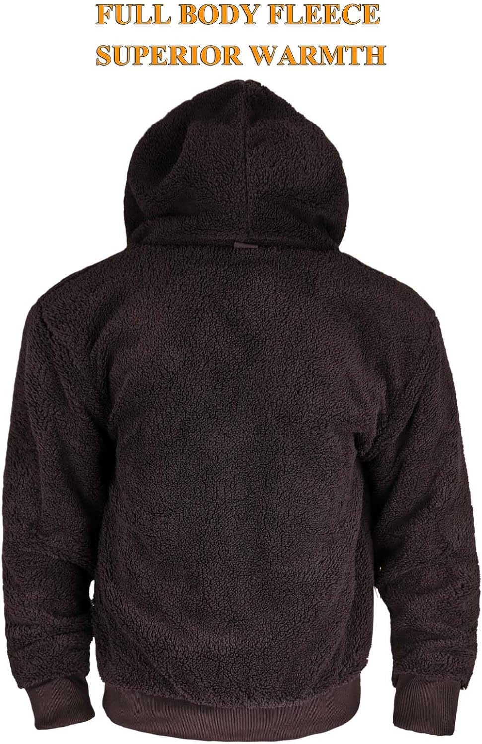 ZeroStage Heavyweight Full Sherpa Fleece Lined Hoodies for Men Zip Up Jacket, Winter Thick Sweatshirt - Image 2