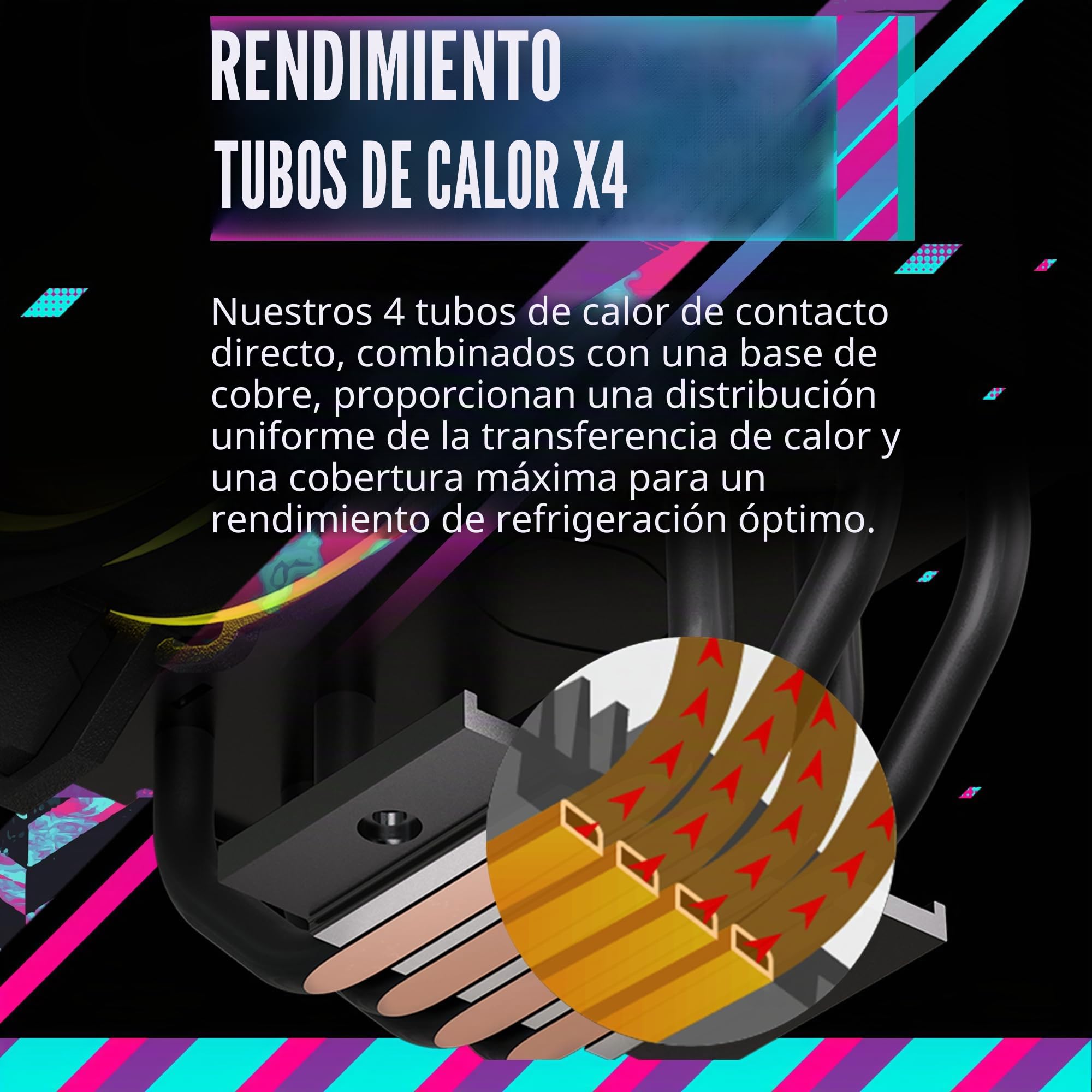 Cooler Master Hyper 212 Halo Black - Enfriador de aire para CPU, ventilador PWM de 120 Halo², ARGB de doble bucle, cubierta superior de aluminio, 4 tubos de calor de cobre, 154 mm de alto, soportes