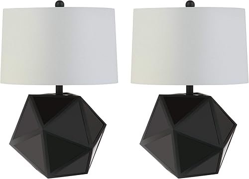 SAFAVIEH Lighting Collection Brycin - Juego de 2 lámparas de mesa para dormitorio, sala de estar, oficina en casa, escritorio, mesita de noche, 23